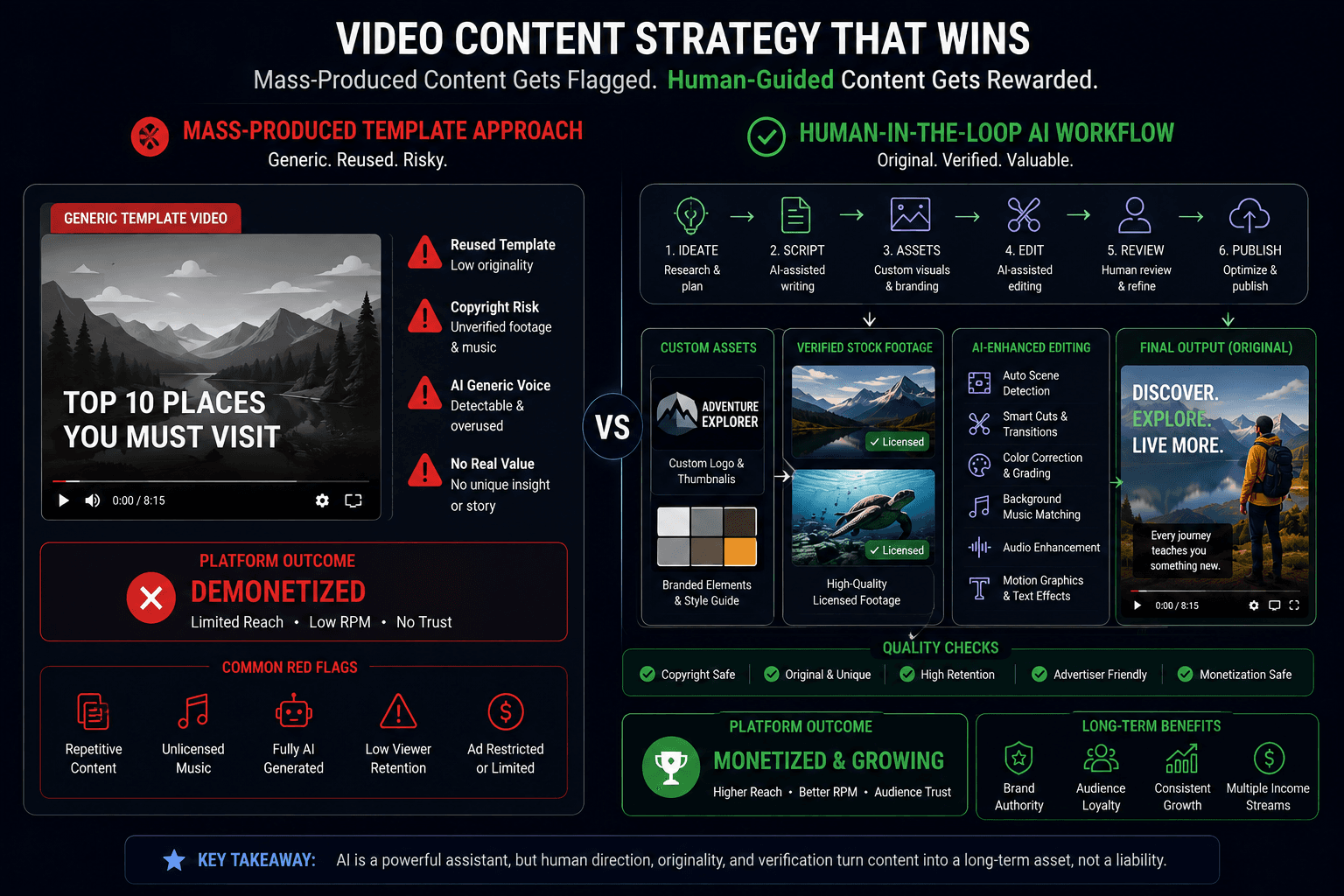 AI video creation pipeline from script and stock footage to captions and short-form video.